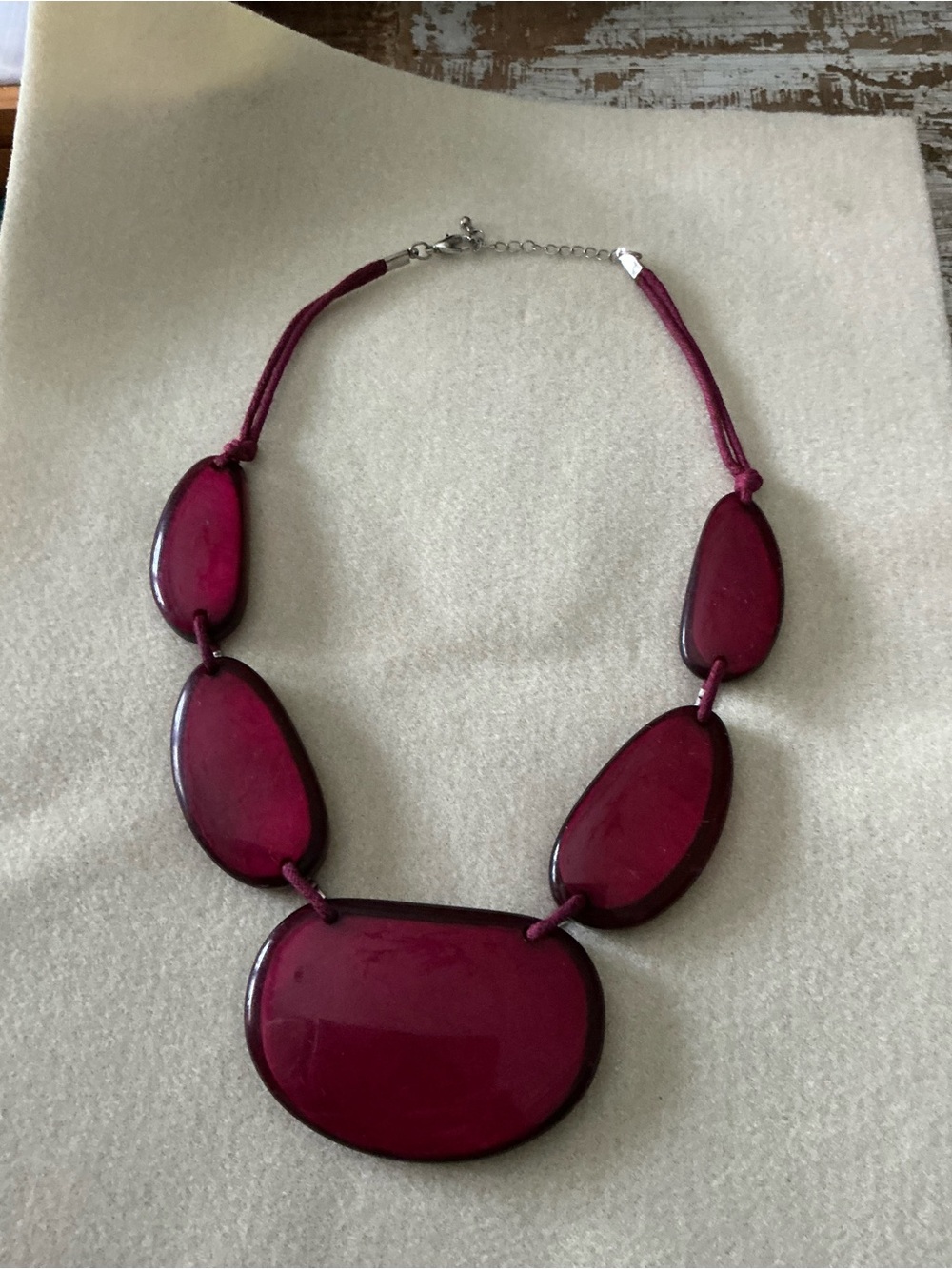 Women's Magenta Statement Necklace - 21”